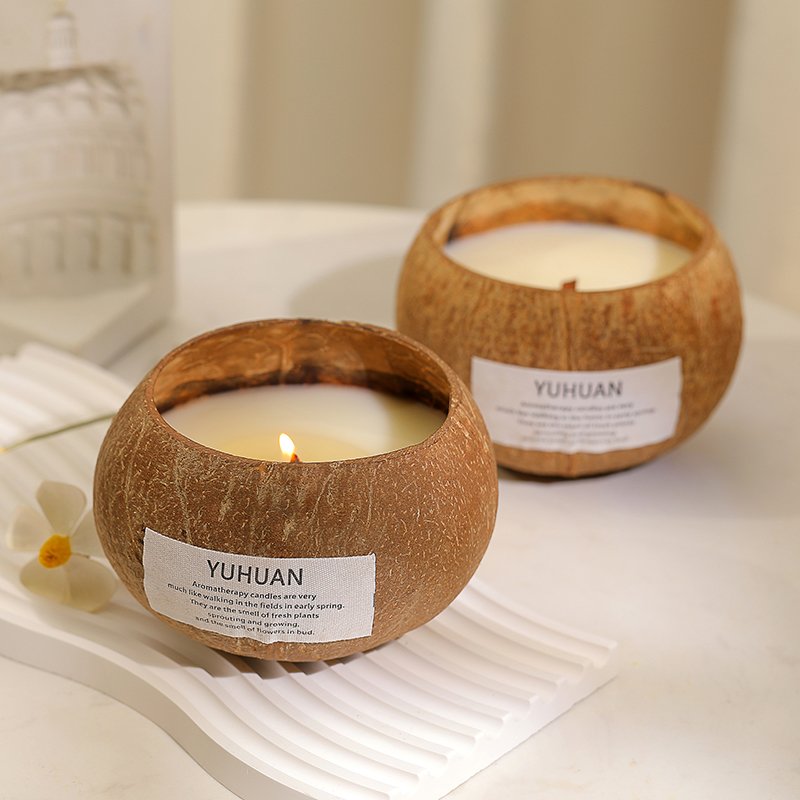 300g Coconut Shell Scented Candle Essential Oil Fragrance Ornament hand-made coconut shell scented candle Wholesale
