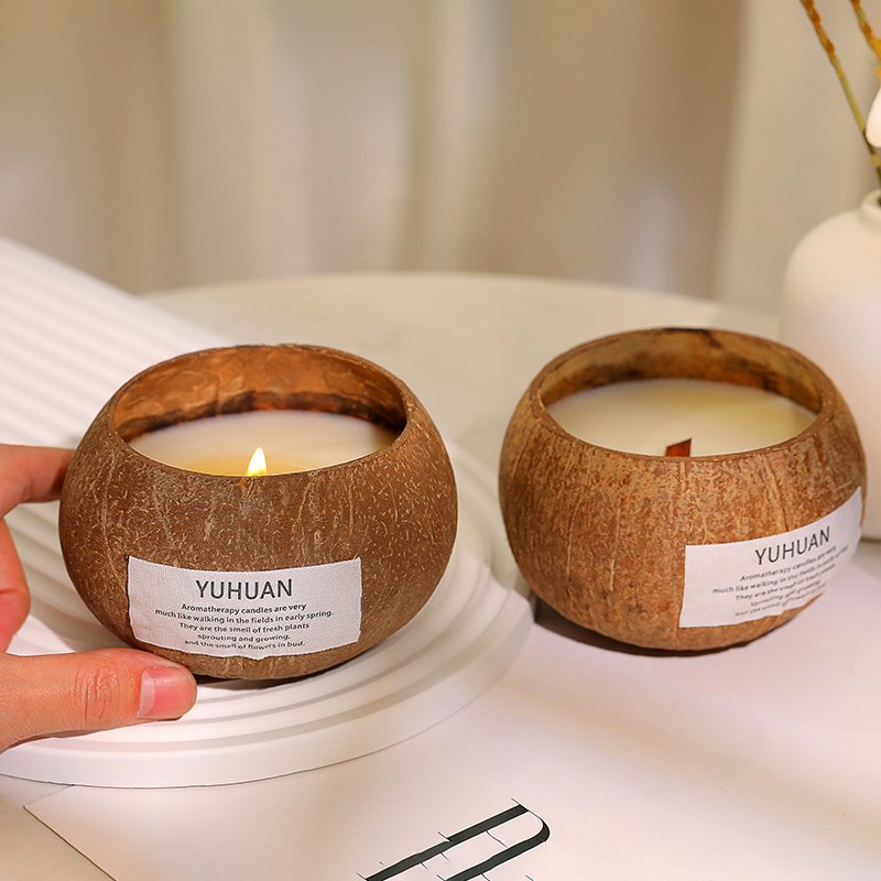 300g Coconut Shell Scented Candle Essential Oil Fragrance Ornament hand-made coconut shell scented candle Wholesale