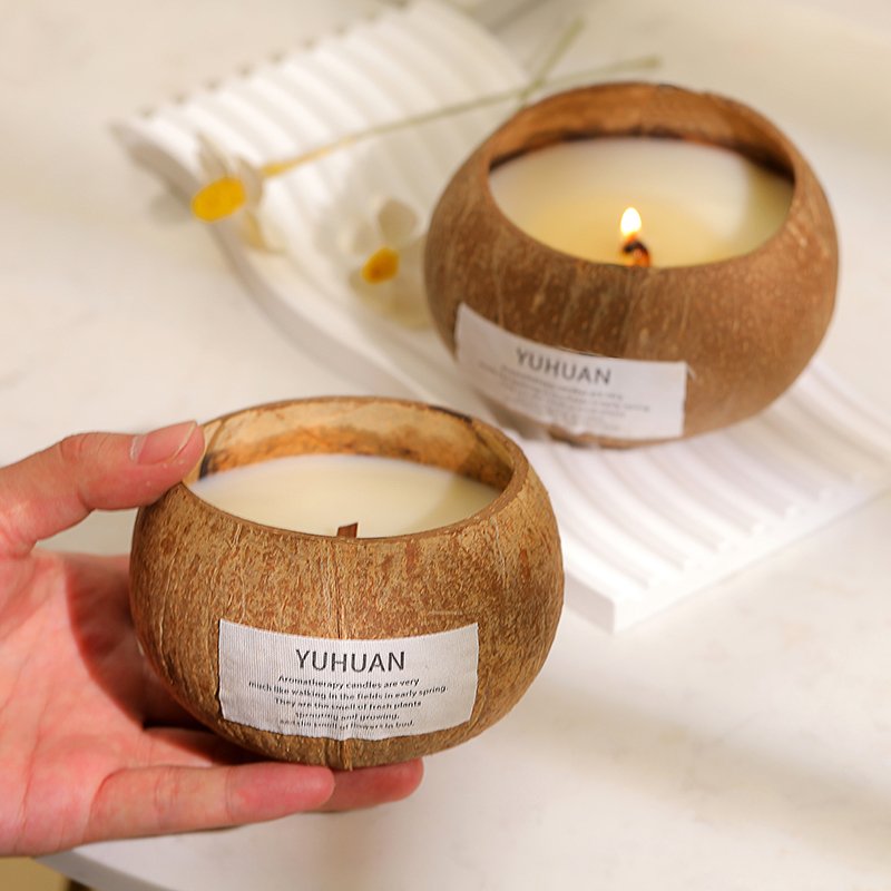 300g Coconut Shell Scented Candle Essential Oil Fragrance Ornament hand-made coconut shell scented candle Wholesale
