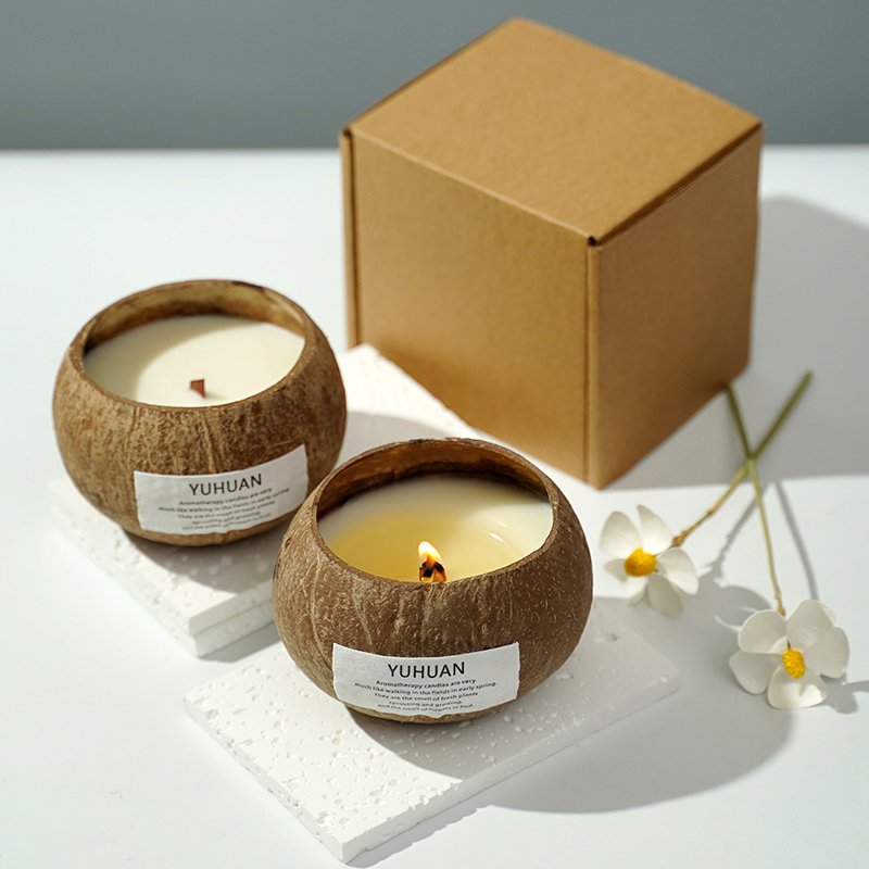 300g Coconut Shell Scented Candle Essential Oil Fragrance Ornament hand-made coconut shell scented candle Wholesale