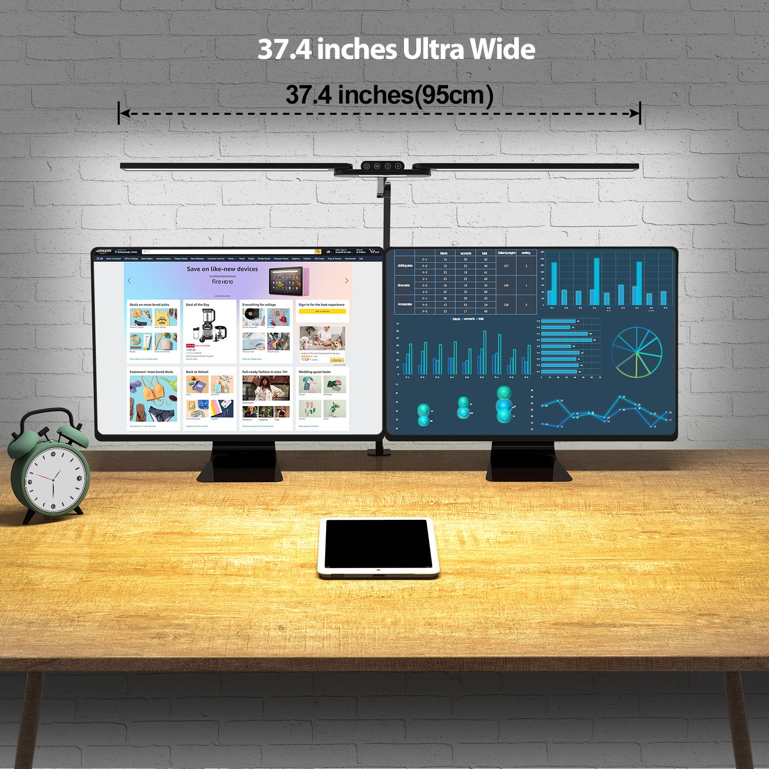 95cm Long Computer Task Lamp Eye-Caring Led Learning Desk LampSwing Arm Table Lamp,Desk Lamp for Home Office
