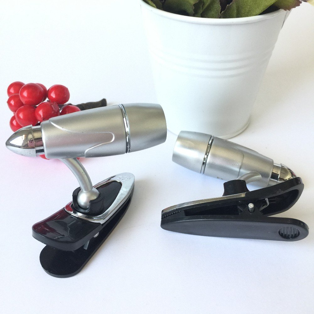 Bullet LED book light, Adjustable Clip On Book Reading Light Table Lamp Plastic