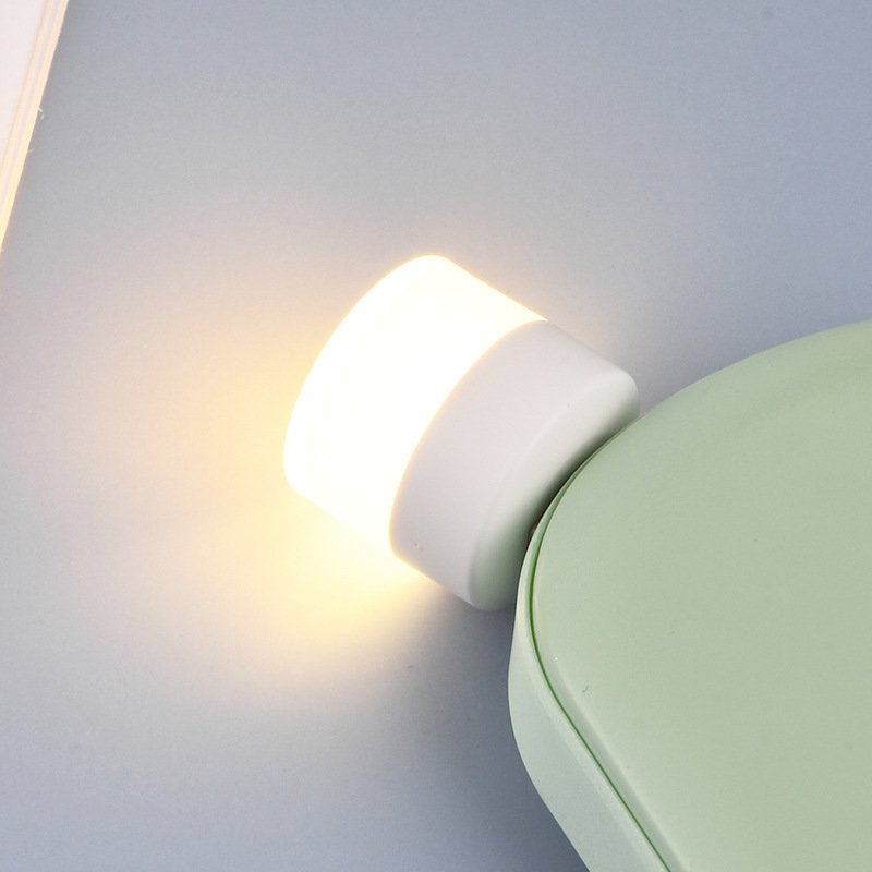 USB Gadgets LED Eye Protection Reading Light USB Plug Lamp Mobile Power Charging Small Book Lamp Small Round Light Night Light