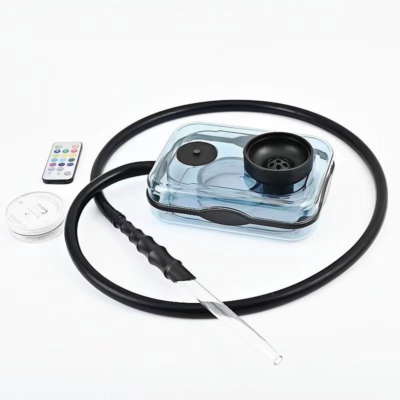 NEW Design LED Book Hookah Cheap Custom Acrylic Sheesha Portable Travel Hubble-bubble Chicha Clear Acrylic Book Shisha