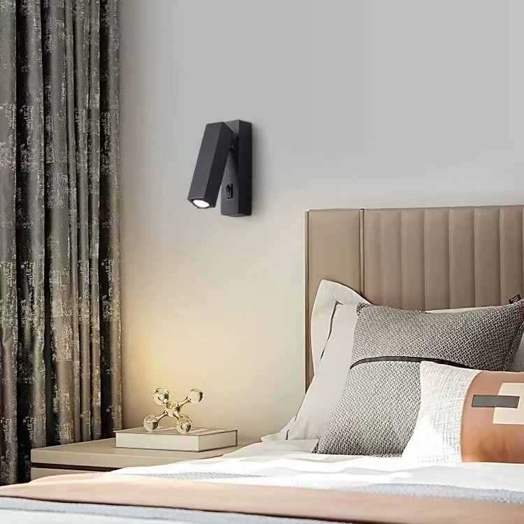 Modern simple LED wall lamp bedroom bedside lamp living room hotel exhibition hall with switch reading wall lamp