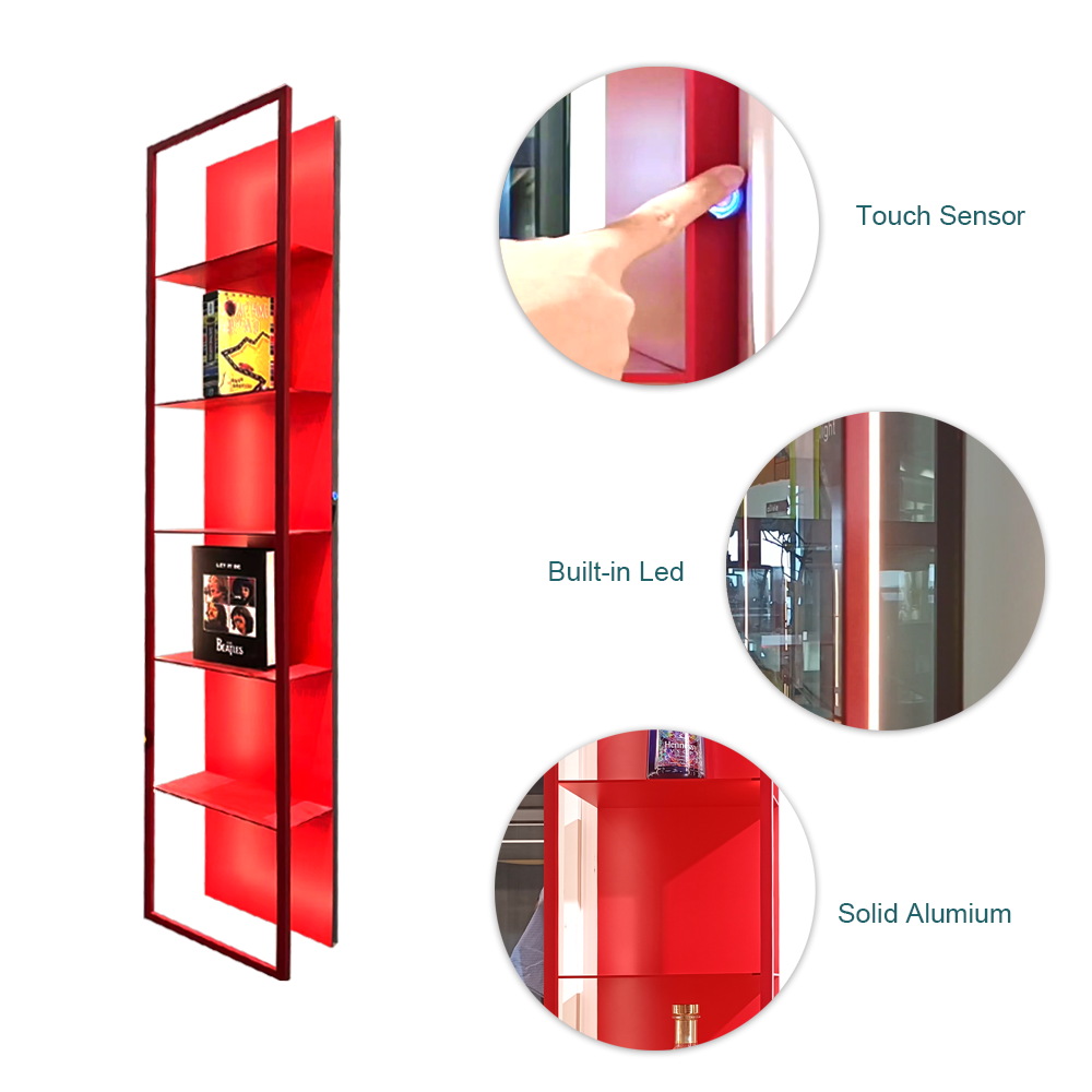 Modern Design Living Room Corner Speakers Aluminum Metal Frame Led Light Bookcases&Bookshelves Bookshelf For Kids