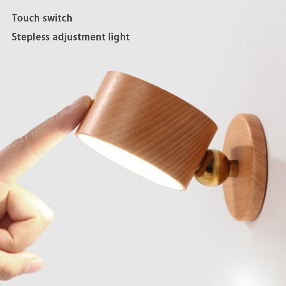 Modern Europe bed lamps Factory Direct USB Wooden Rechargeable Book Reading lamps for bedroom Night Lamp Bed Bedside Light