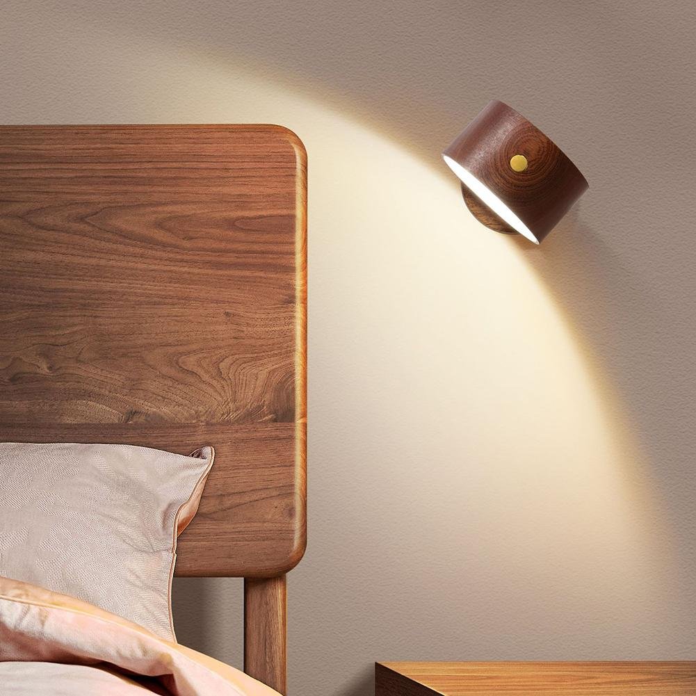 Modern Europe bed lamps Factory Direct USB Wooden Rechargeable Book Reading lamps for bedroom Night Lamp Bed Bedside Light