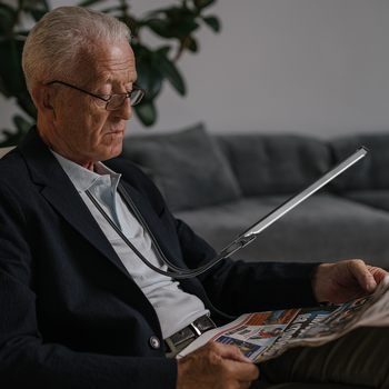 Hands Free Magnifying Glass for Reading,Large Full Book Page Magnifier with Flexible Gooseneck Stand