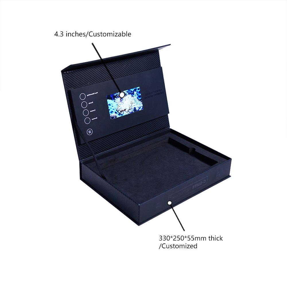 Luxury Video Guest Brochure Card 4GB Memory Business Card Lcd Video Book Invitation Clear lcd screen video box wedding