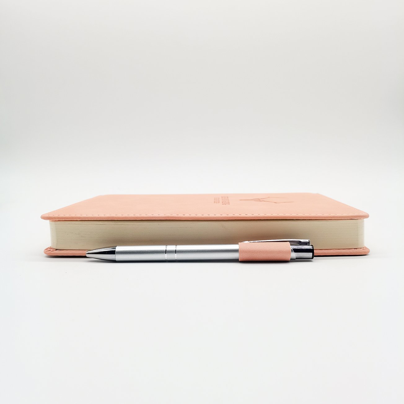 Cheap Custom A5 Size Hardcover PU Leather Journal Notebook Simple Embossed Logo Design Custom Notebook for Students