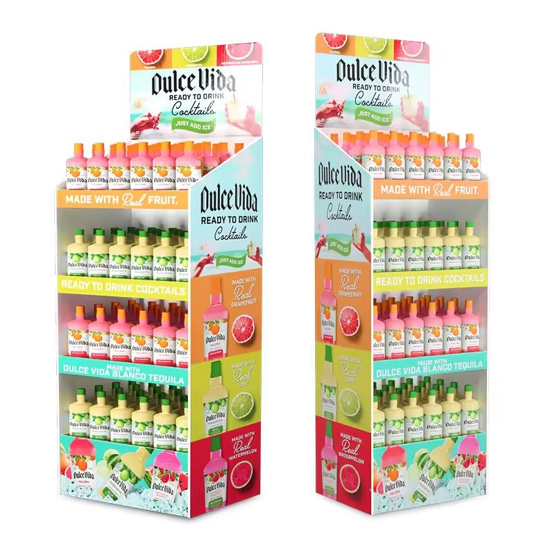 Customized Can Jar Bottle Food Ketchup Curry Sauce PVC Shelf Flooring Display Stand