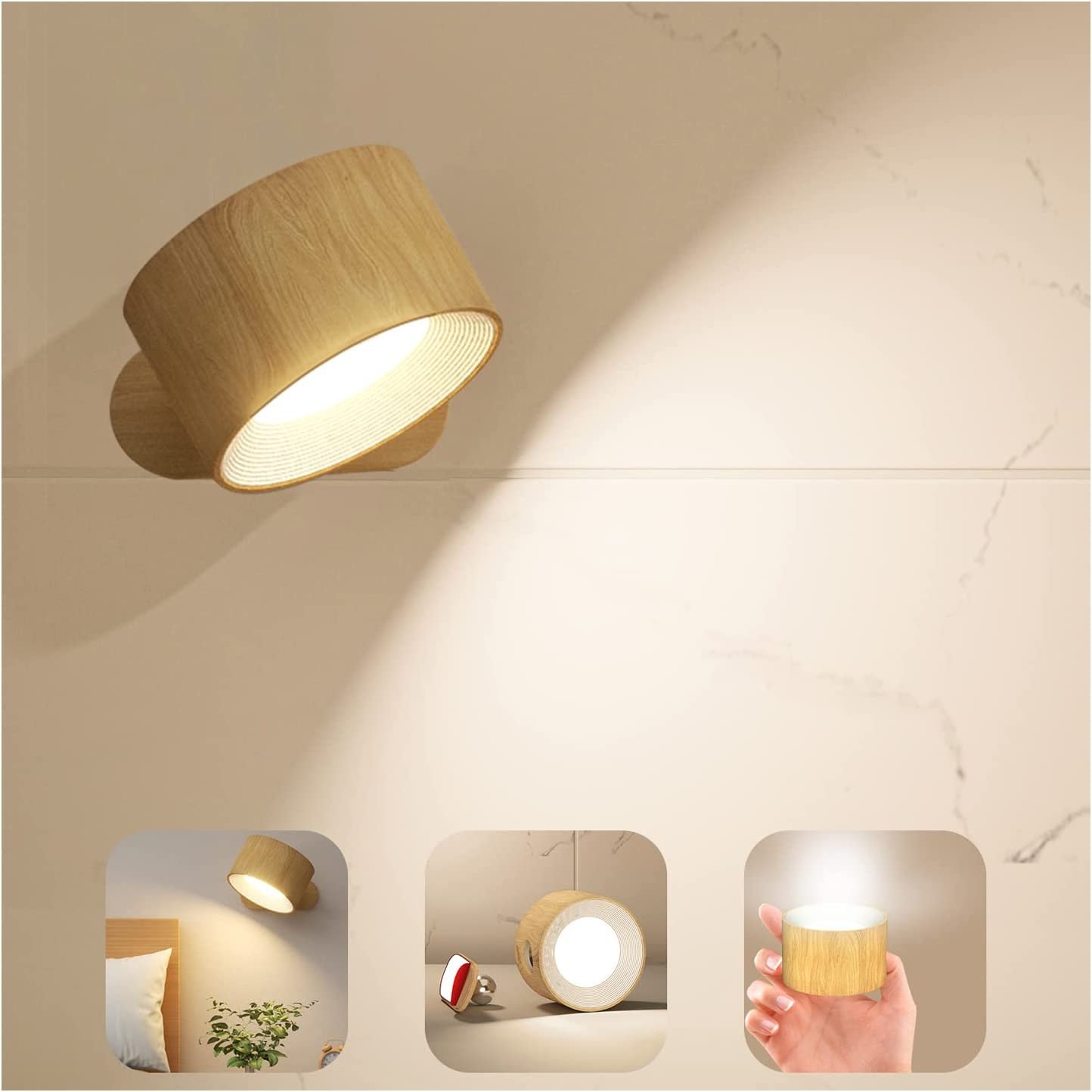 USB charging LED Bedside reading book light Charging Portable touch adjustable magnetic cabinet light