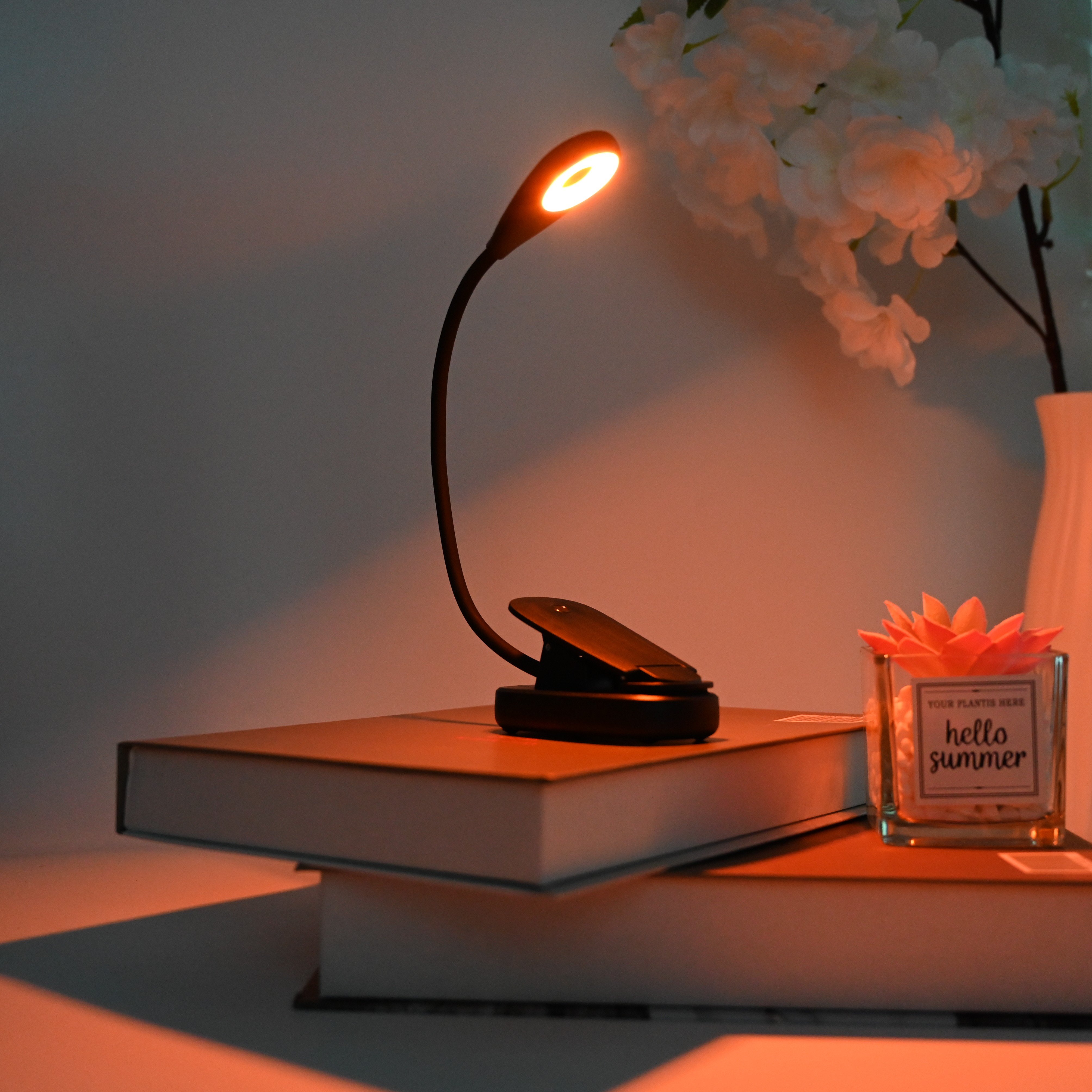 Red Amber Dual On Smart led night light charging Reading light bedside lamp Switch Control book lamp