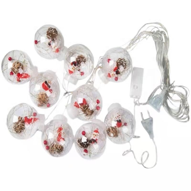 Romantic Indoor/Outdoor Christmas Decorative Lights DIY Santa Claus Snowman Window Curtain Wishing Ball Fairy String Light