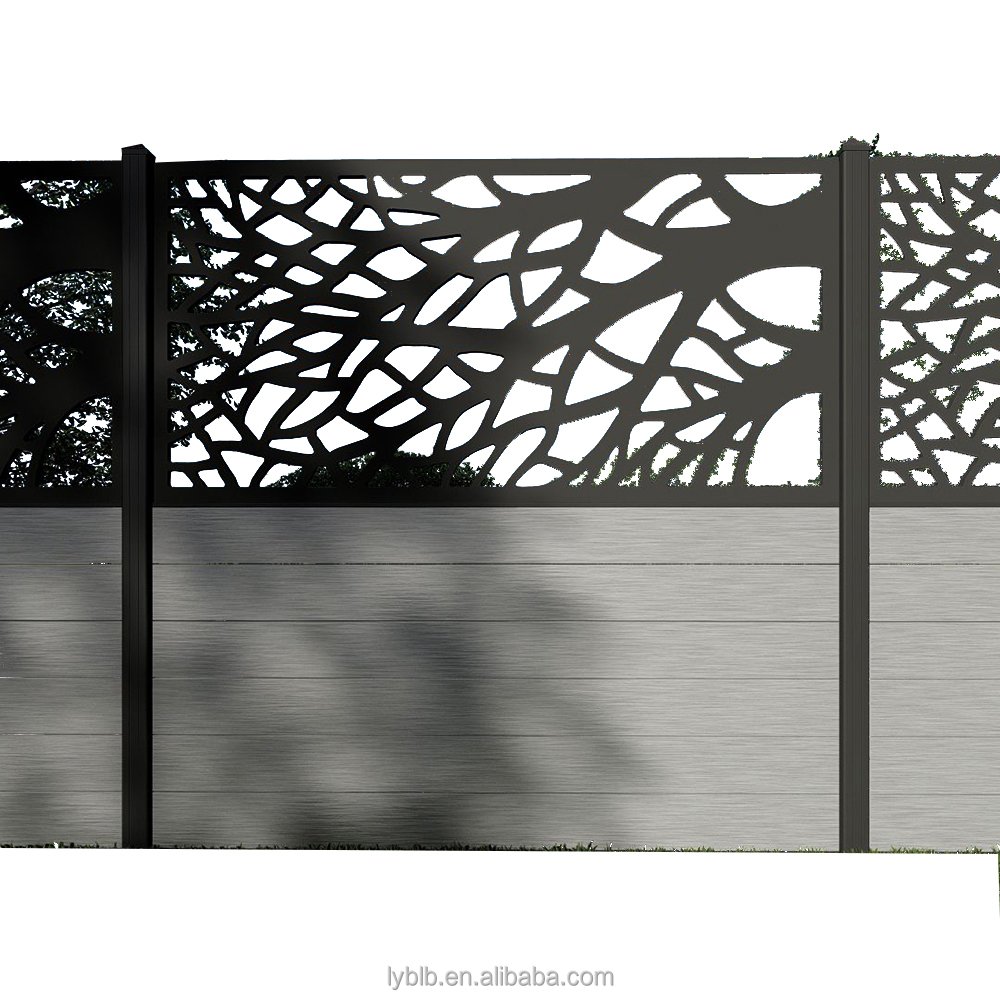 4x4 8ft 10 Ft WPC Composite Fence Post with Base Plate Solar LED Lights Black Aluminum Deck Railing Wooden Cap Welded Technique