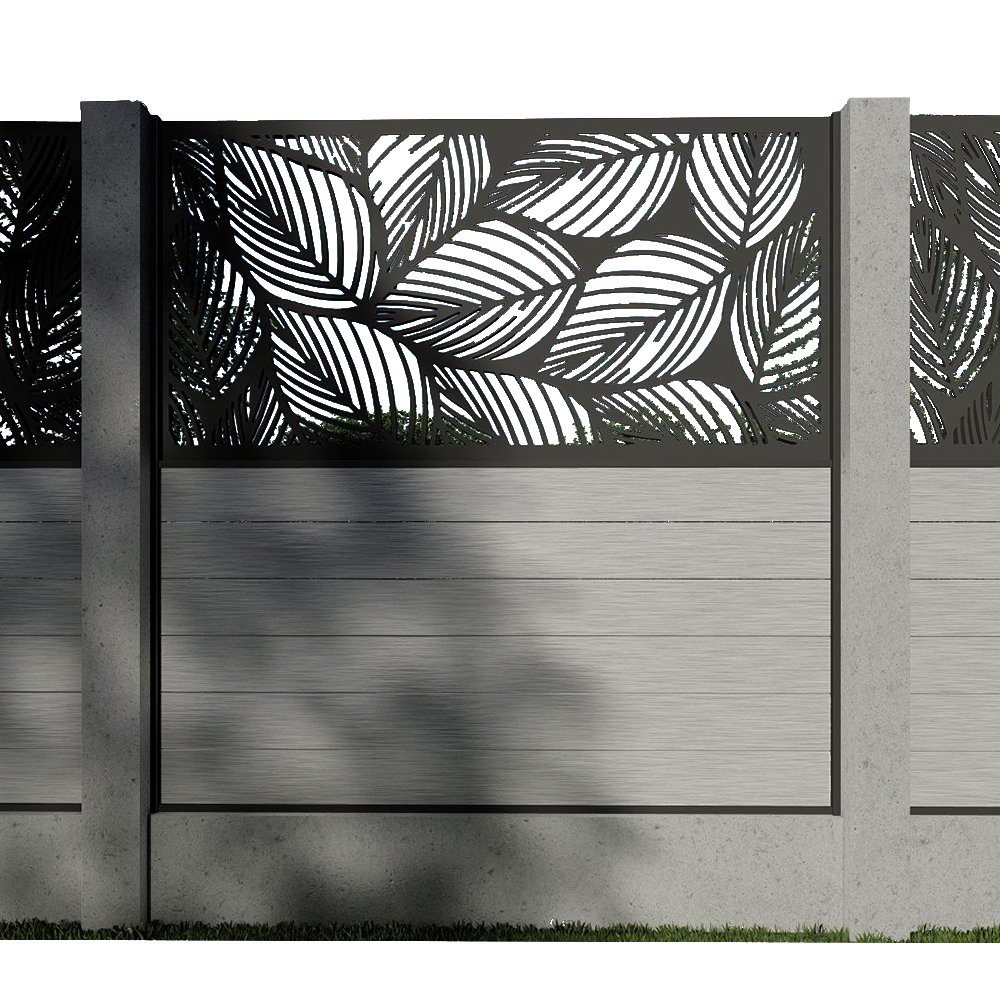 4x4 8ft 10 Ft WPC Composite Fence Post with Base Plate Solar LED Lights Black Aluminum Deck Railing Wooden Cap Welded Technique