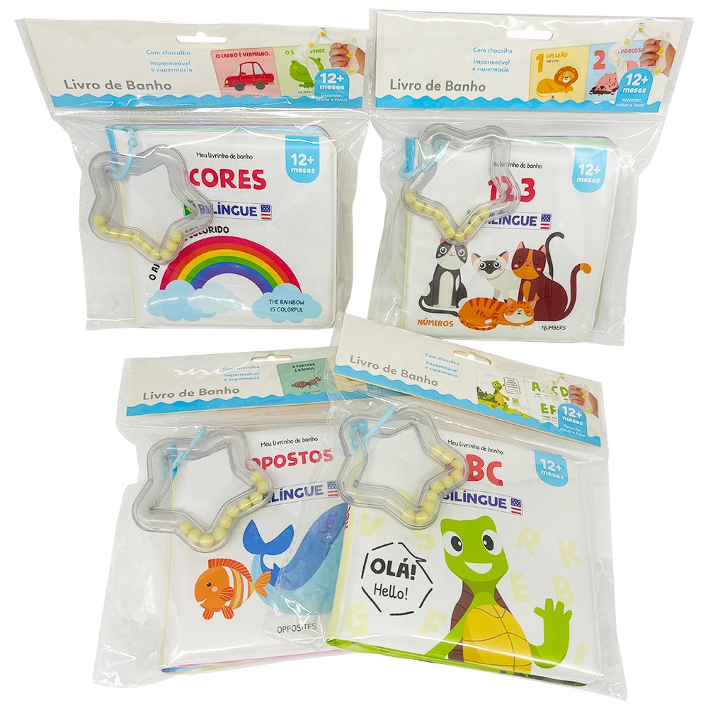 Early Educational Bath Book with Pentagram Rattle for Baby PEVA Bath Book Waterproof Bath Book with Rattling Sound