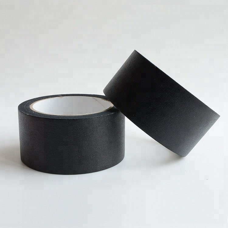 Black oem custom logo printing vinyl coated cotton cloth non reflective pro gaffer tape gaff camera stage tape rolls 2 inch
