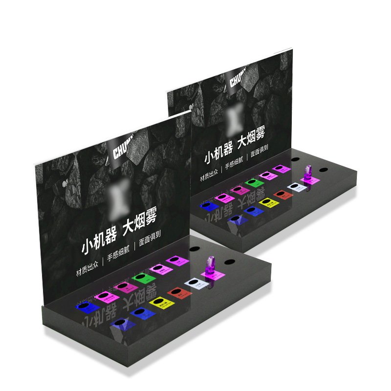 Customized Cosmetic Acrylic Display Cabinet 4 Layers Acrylic Display With LED Light Tobacco Display Stand Cabinet Rack