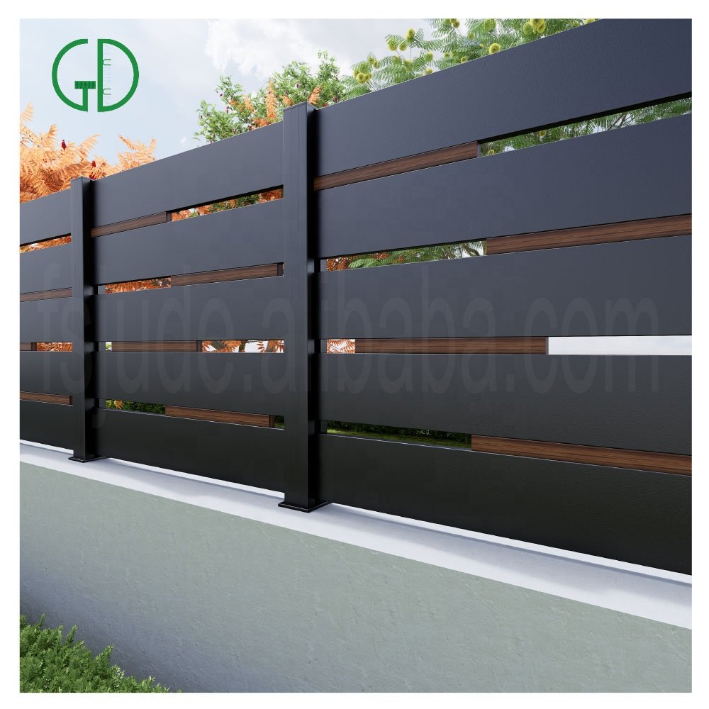 GD adjustable angle black powder coated aluminum fence post channel extrusion 3x3 4x4 outdoor wpc composite panel