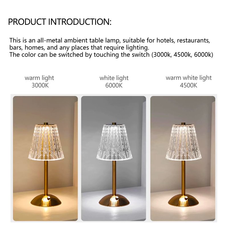 Retro bar hotel cafe bedside metal night light USB charging touch desk lamp