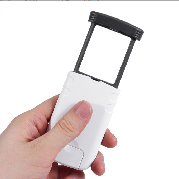 Portable pull-out magnifying glass with LED light for elderly people to read books HD 4x acrylic optical lens folding magnifier
