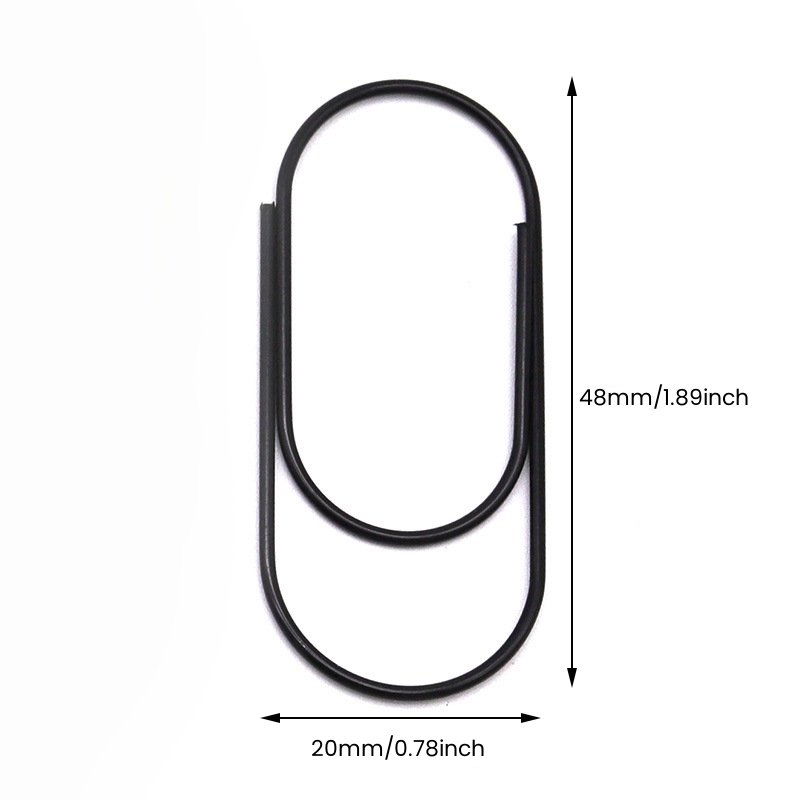Colorful 50mm Paper Clip Plastic-coated Clips Widened Fat Paper Clips Colored Large Paperclips Bookmark for Home Office School