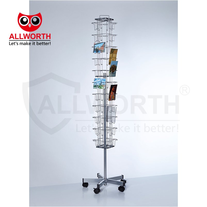 Light Duty Space-saving Multi-functional Metal Display Shelf Rack Wire Mesh Panel for Sundries with Hooks