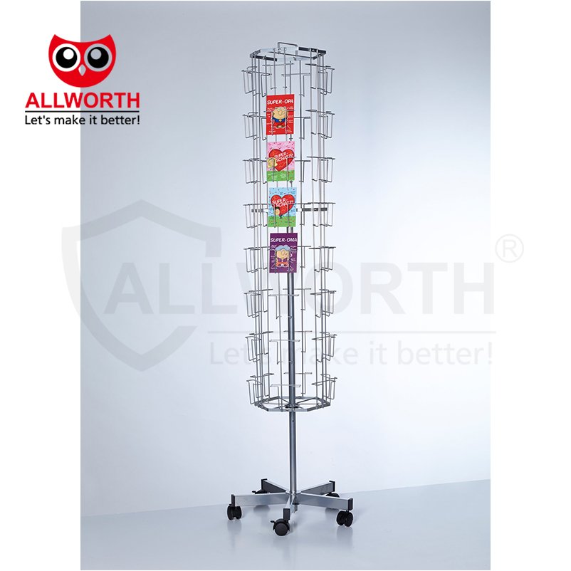 Light Duty Space-saving Multi-functional Metal Display Shelf Rack Wire Mesh Panel for Sundries with Hooks