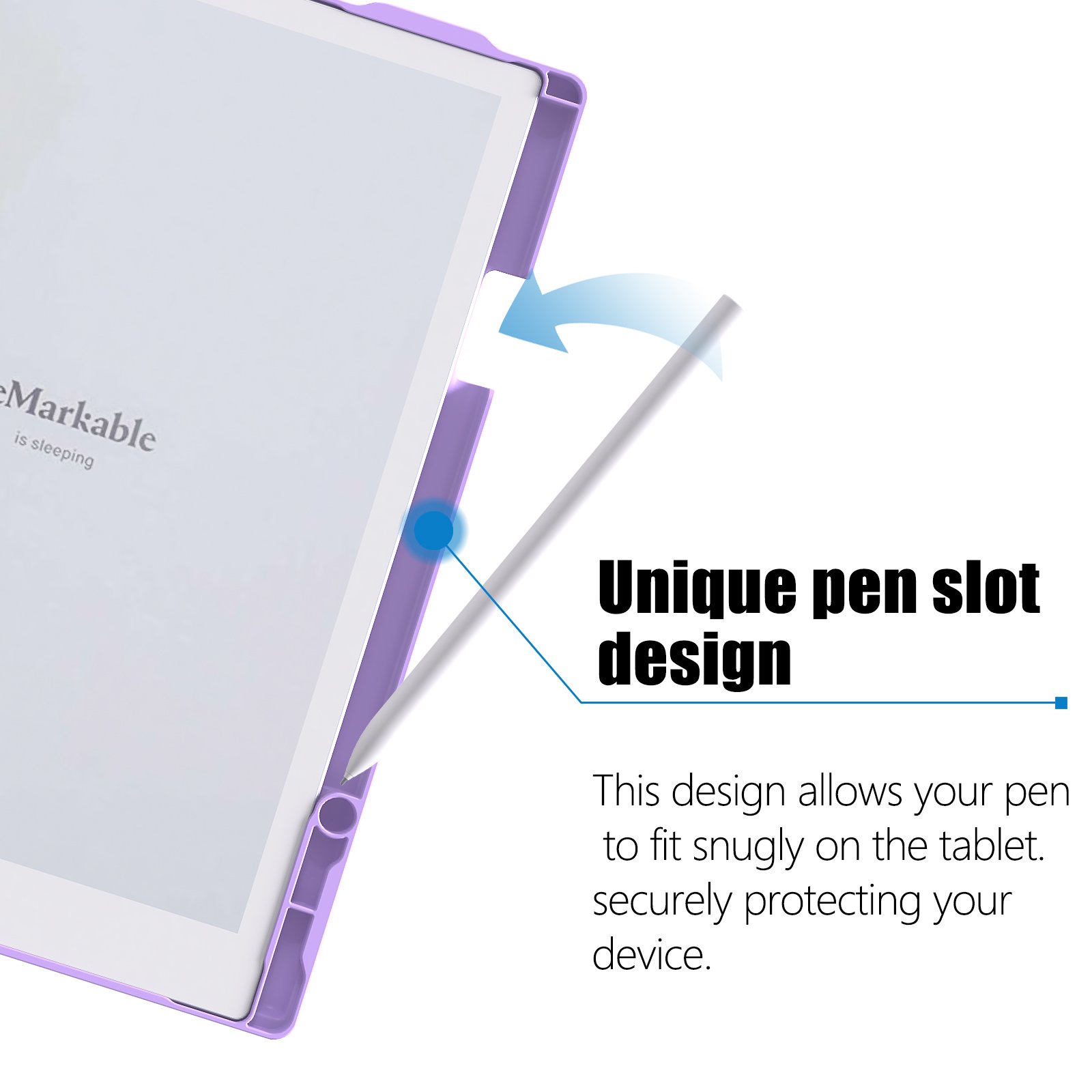 NET-CASE Case for Remarkable 2 Paper Tablet- Multi-Viewing Adjustable Folding Book Folio Cover - with Built-in Pen Holder