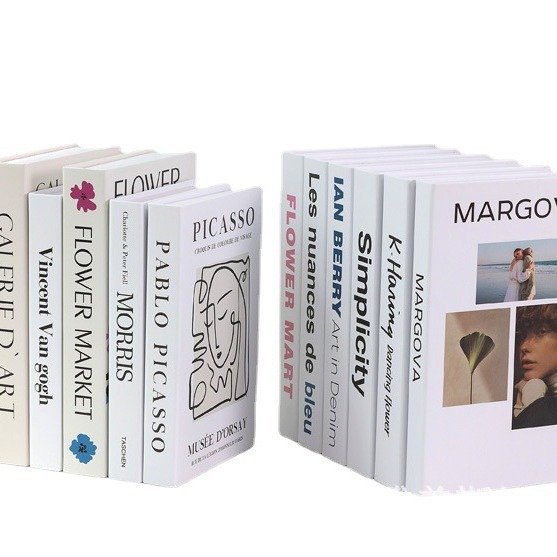 Simple Simulation Foldable Fake Book Soft Home Ornament with English Art Design for Book Model Wind Decoration