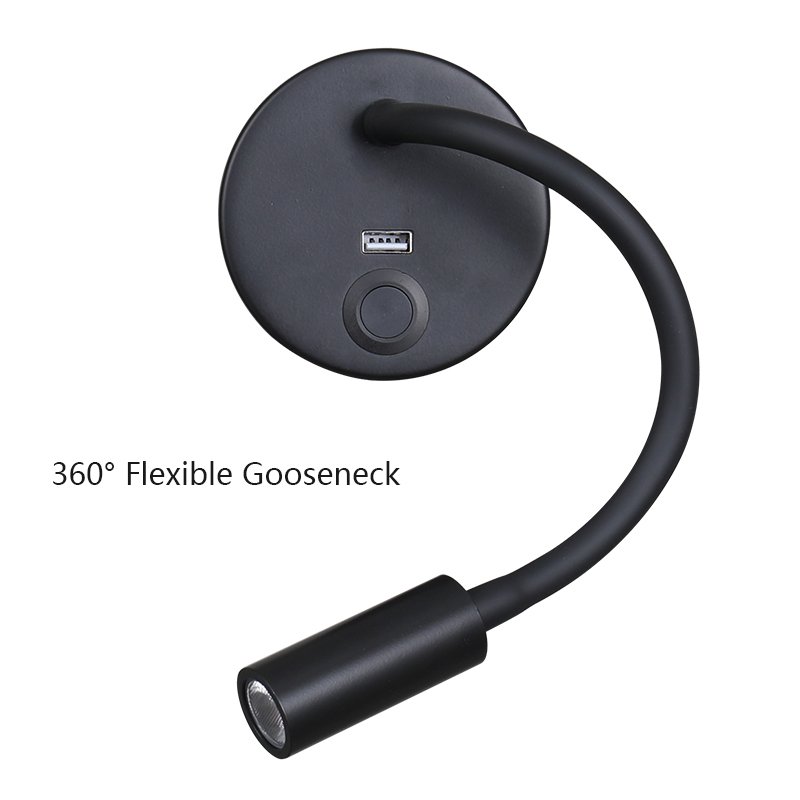 Touch wall reading light Hotel bedside Wall Lamps With USB Outlet Bedroom Headboard Reading Light
