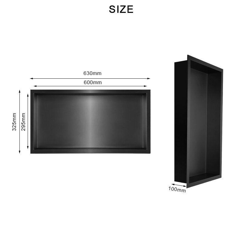 Waterproof Stainless Steel Wall Niche With LED Light Wall Mounted Storage Shelves Space Saving for Wine Plant Book Vase Display
