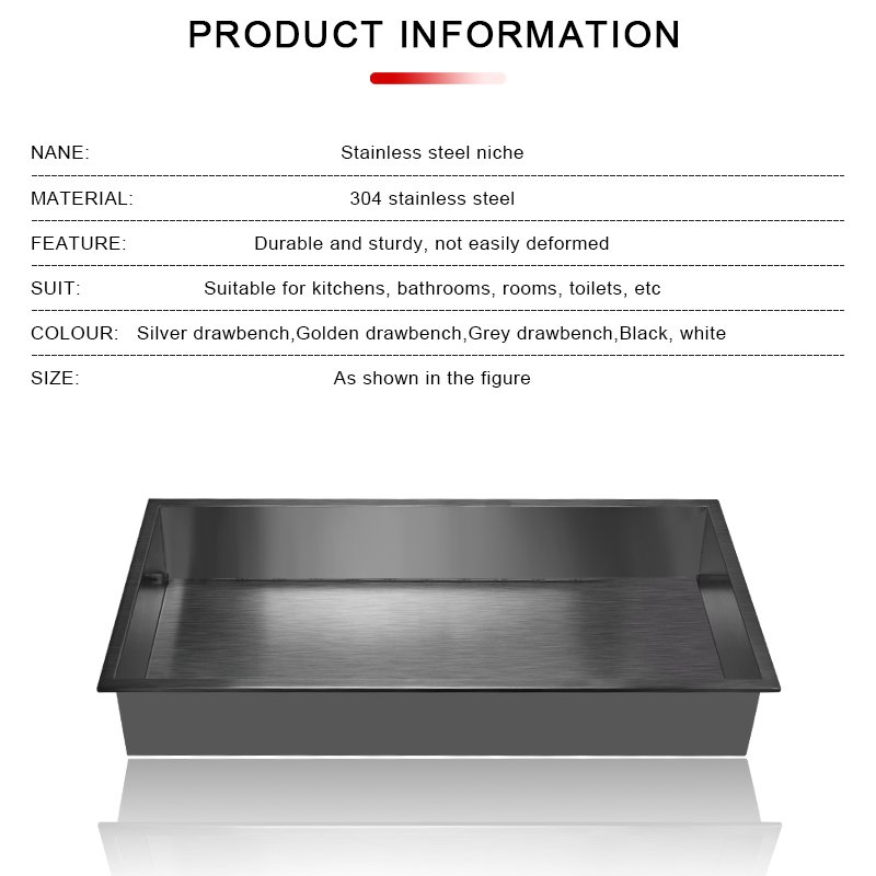 Waterproof Stainless Steel Wall Niche With LED Light Wall Mounted Storage Shelves Space Saving for Wine Plant Book Vase Display
