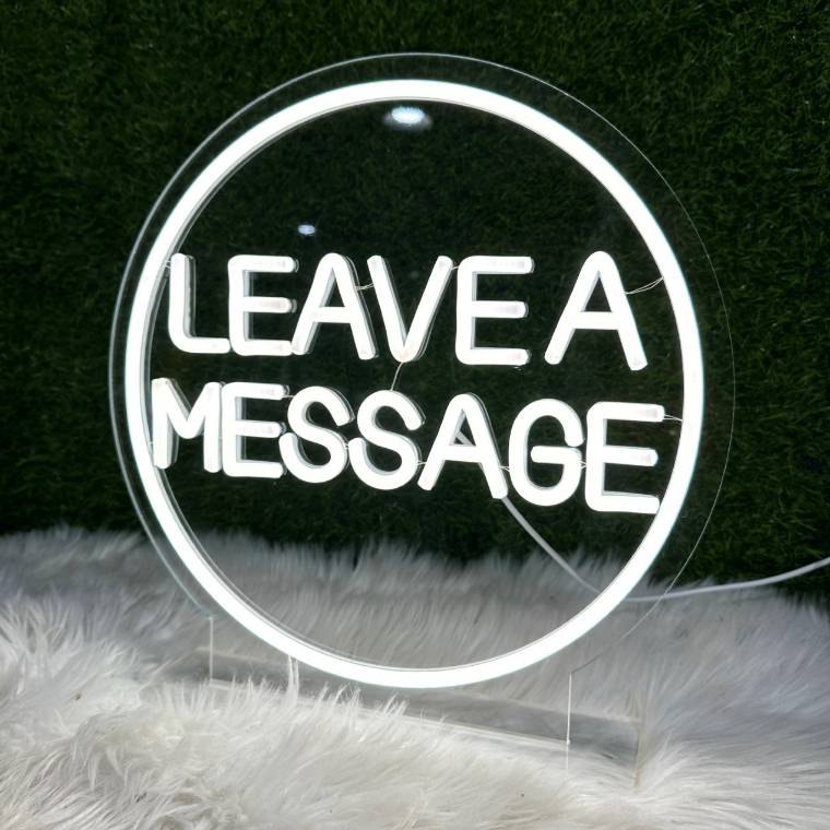 French language Decorative LED Neon Sign Leave a Message for Wedding Decoration Audio Guest Book