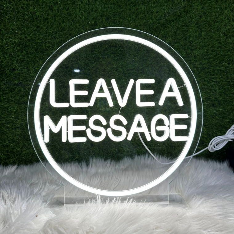 French language Decorative LED Neon Sign Leave a Message for Wedding Decoration Audio Guest Book