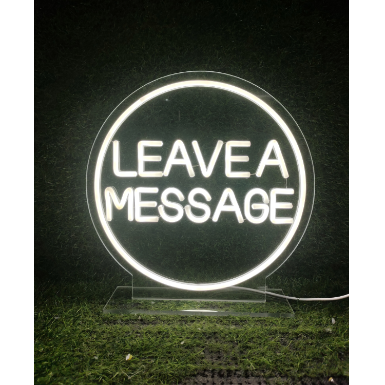 French language Decorative LED Neon Sign Leave a Message for Wedding Decoration Audio Guest Book