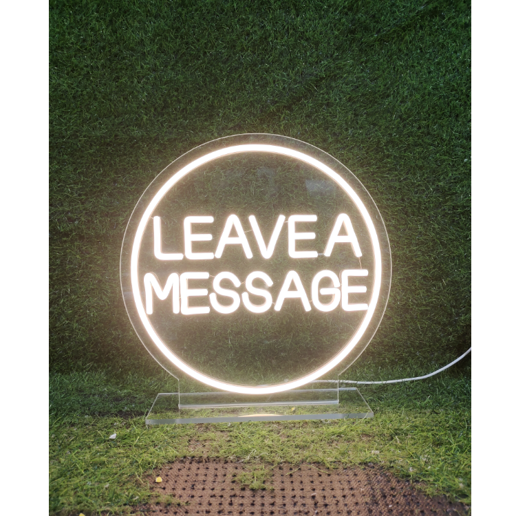 French language Decorative LED Neon Sign Leave a Message for Wedding Decoration Audio Guest Book