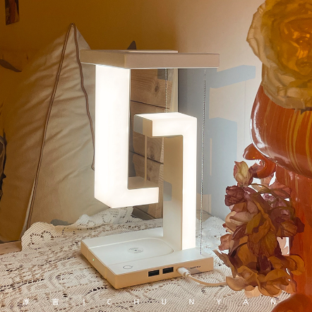 Creative Hotel Room Suspension Lamp with Wireless Charging Gift for Decorative Lighting Square Table Lamp DC Power Supply