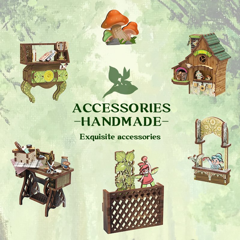 CuteBee 3D Wooden Puzzle Elven Paradise Handmade Craft Dollhouse with Light Building Model Toys Dollhouse Kit