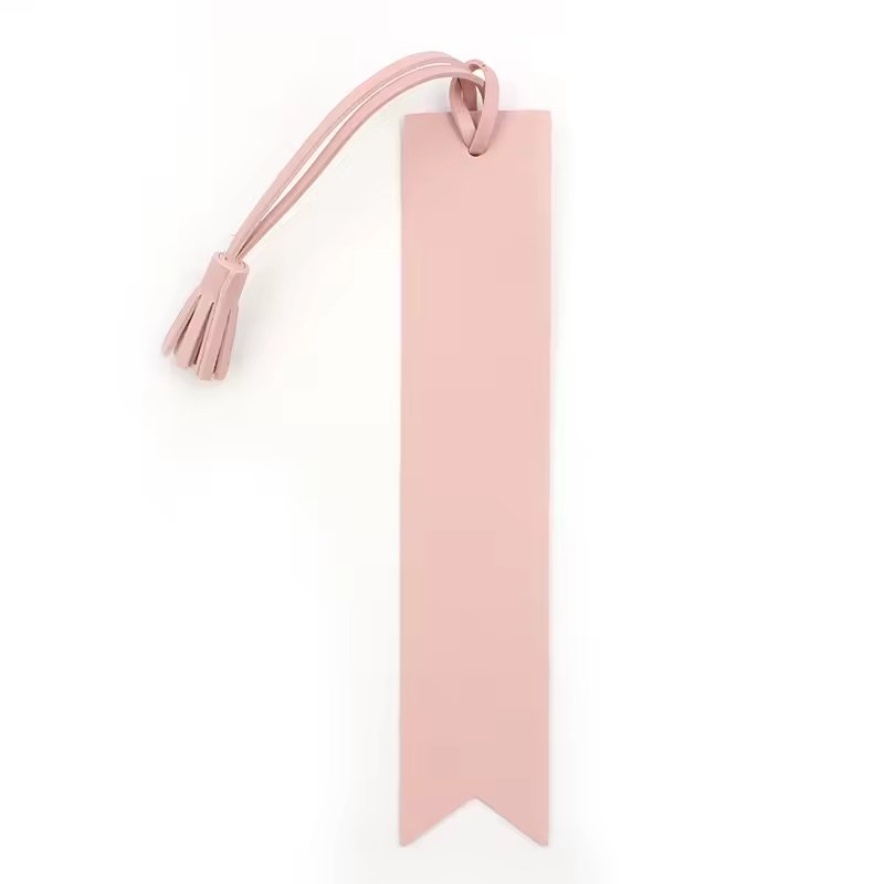 RTS PU Leather Strip-shaped Bookmark Creative Leather Solid Color Tassel Page Bookmarks Reading Page Marker For Book Lovers