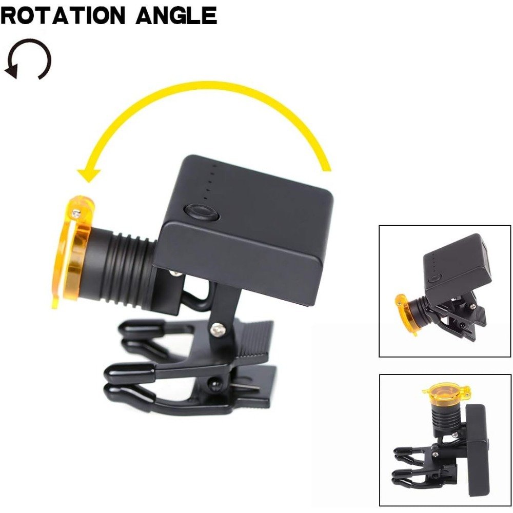 Dental head led light 5W 180 degree rotary angle adjustable brightness dental loupe head light