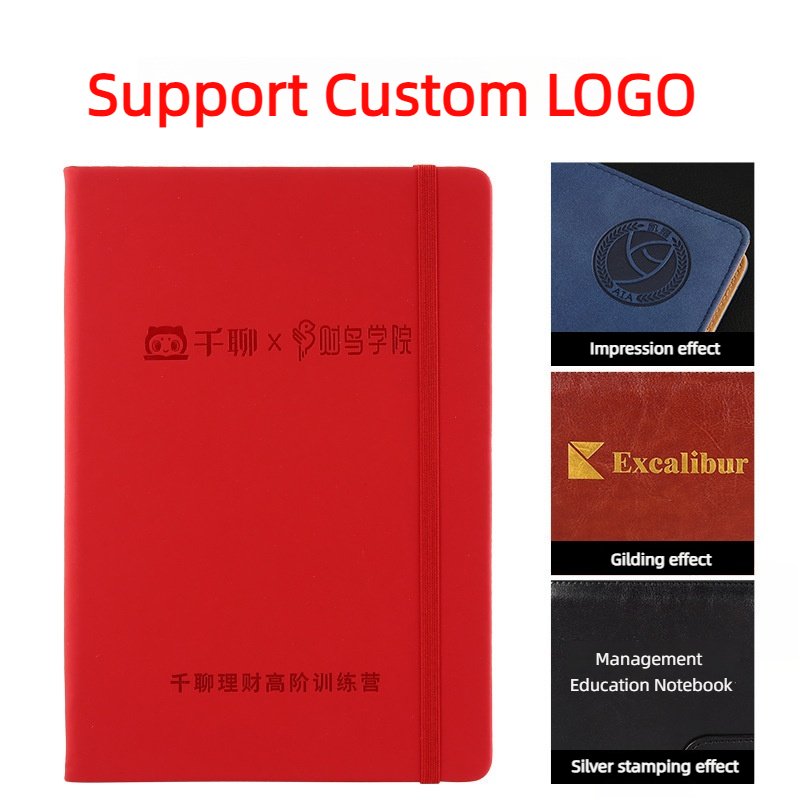 X1024 Wholesale Custom Logo A5 Notebook Elastic Strap Pen Holder PU Leather Journals Notebook Hardcover Diary Note books