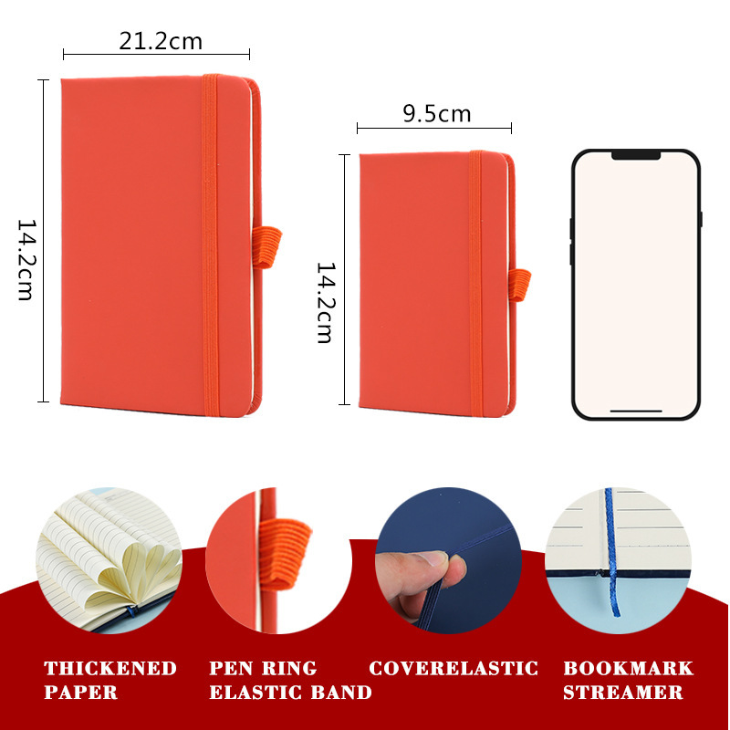 X1024 Wholesale Custom Logo A5 Notebook Elastic Strap Pen Holder PU Leather Journals Notebook Hardcover Diary Note books