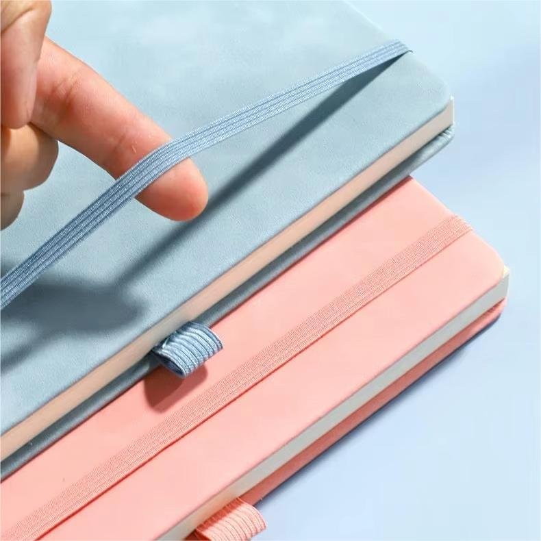 X1024 Wholesale Custom Logo A5 Notebook Elastic Strap Pen Holder PU Leather Journals Notebook Hardcover Diary Note books