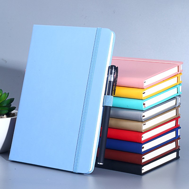 X1024 Wholesale Custom Logo A5 Notebook Elastic Strap Pen Holder PU Leather Journals Notebook Hardcover Diary Note books