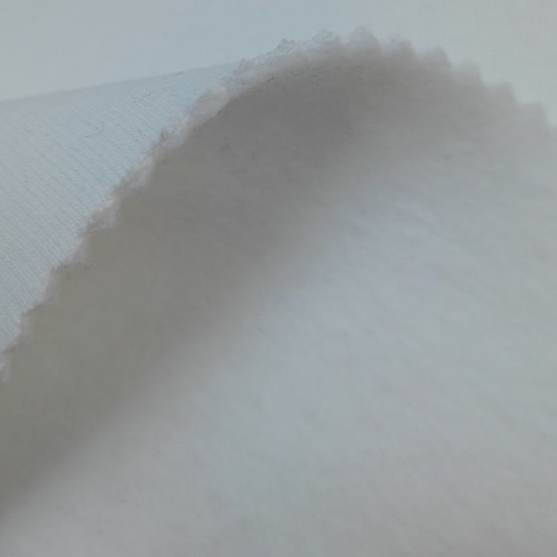 Light White Color French Terry Cotton Fabric 65% Cotton 35% Polyester Blend Fabric Winter Clothing Brushed Fleece Knitted Terry