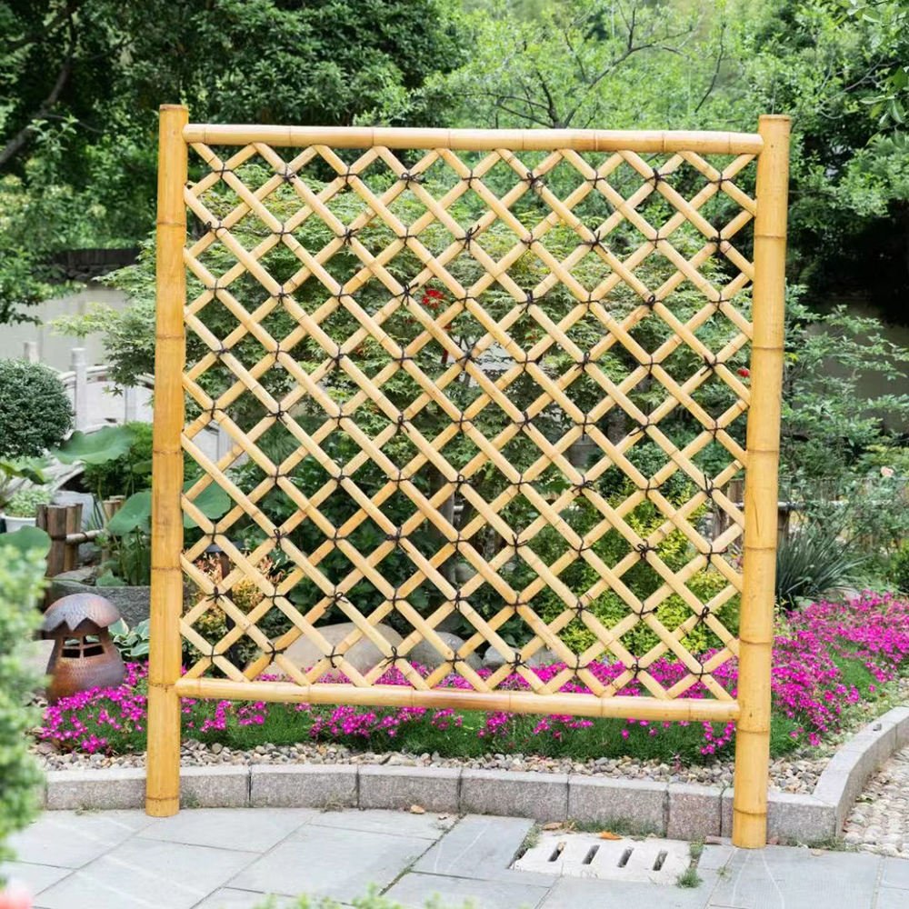 Creative Wood Bamboo Plant Garden Shelf Plant Display Shelf For Indoor Outdoor Plants Home Furniture Bamboo Fence