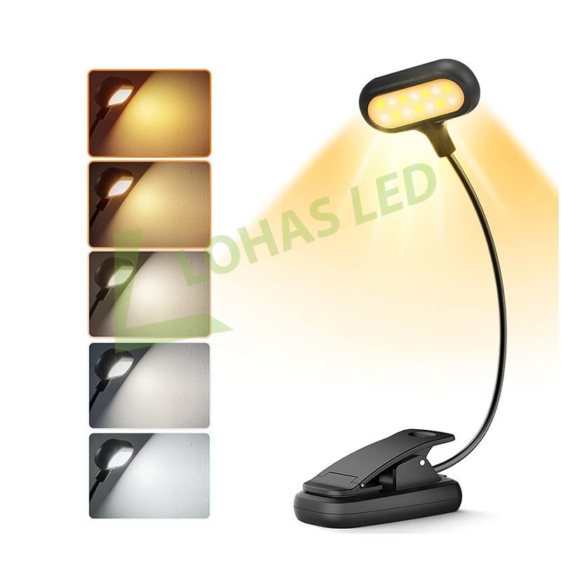 LOHAS 14 LEDs Book Light USB Book Reading Lamp 4 Brightness Dimmable Flexible Book Lights for Kids Students